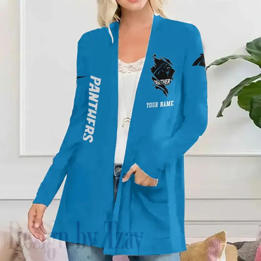 Carolina Panthers Women Patch Pocket Cardigan BT026