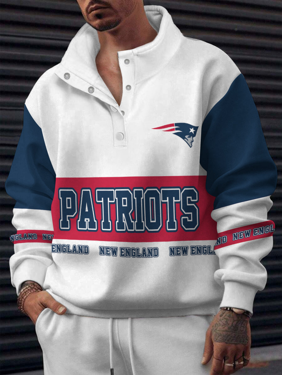 New England Patriots Casual Colorful Stand Collar Sweatshirt AZBTSCSW000659