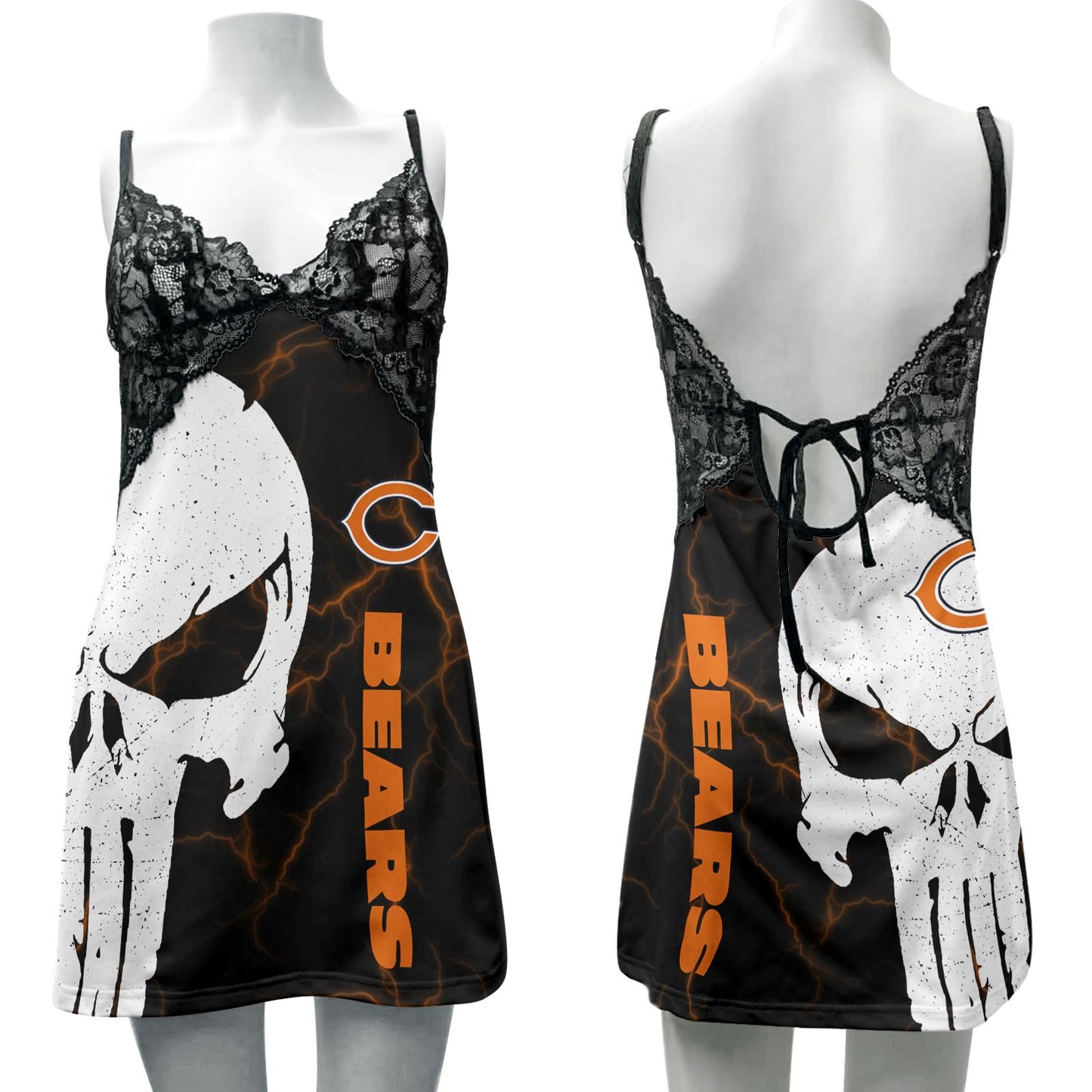 Chicago Bears Lace Back Strap Slip Dress 251