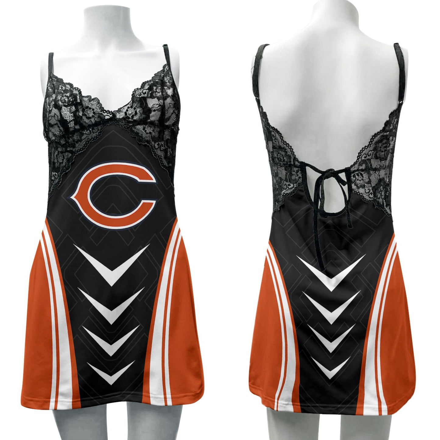 Chicago Bears Lace Back Strap Slip Dress 384