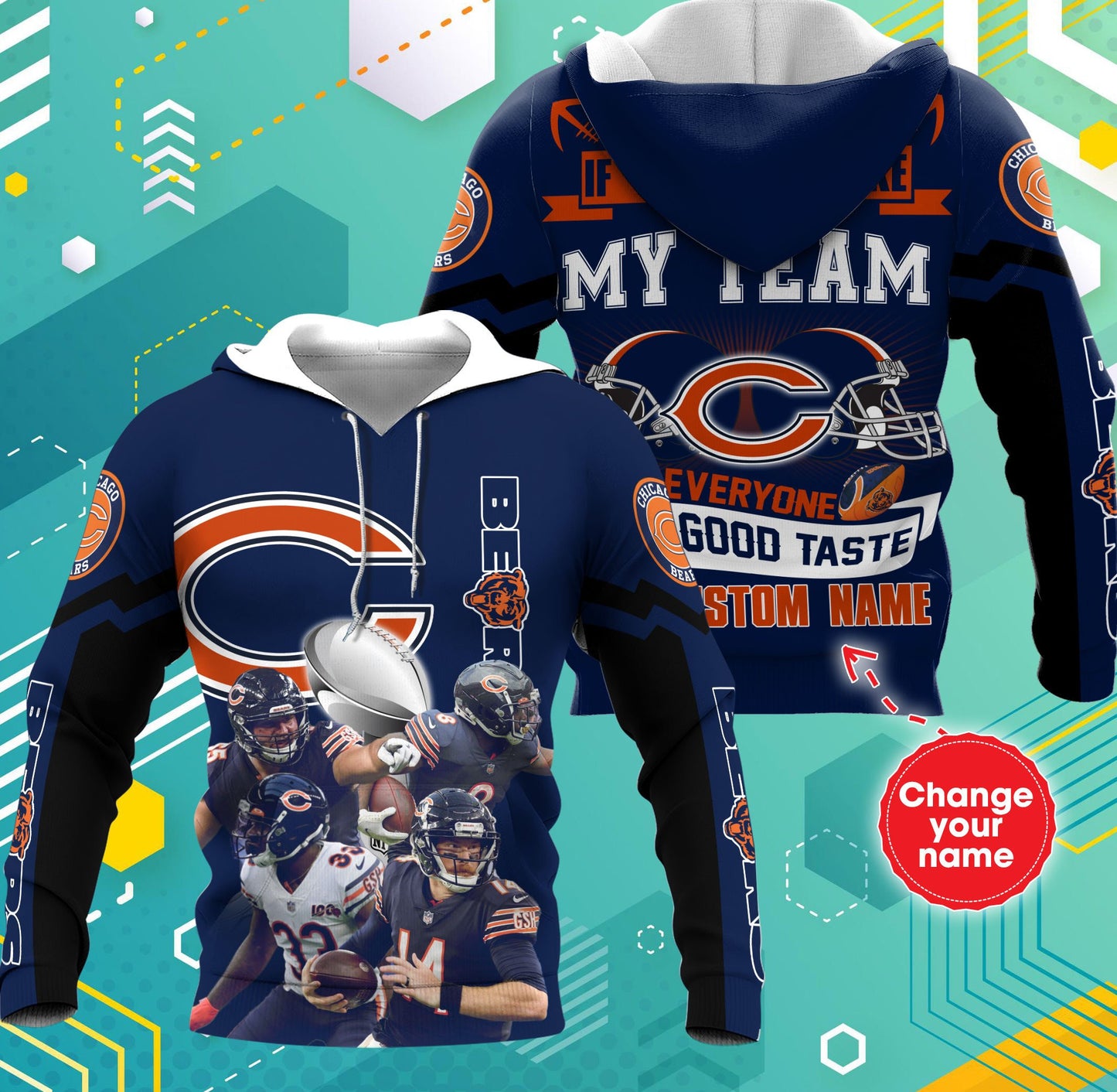 Chicago Bears Personalized All Over Printed 628