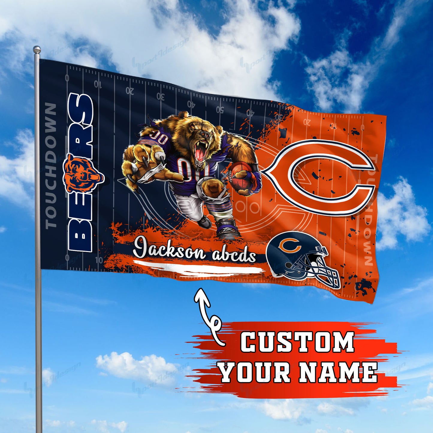 Chicago Bears Personalized Flag 242