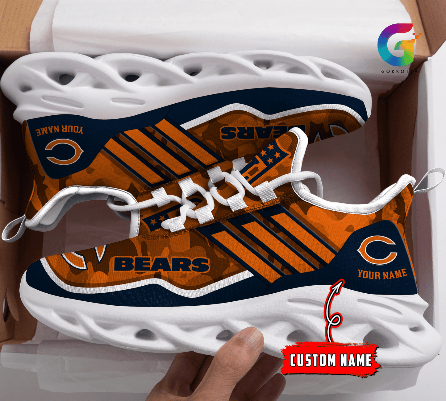 Chicago Bears Personalized Yezy Running Sneakers BG327