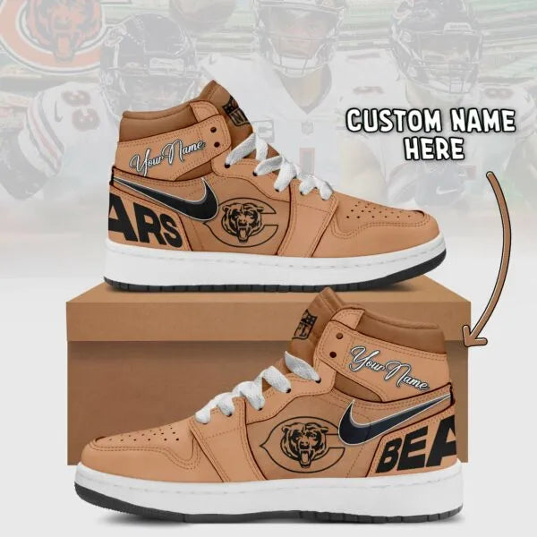 Chicago Bears Limited Edition Brown High Air Jordan 1 Shoes with Custom Name AZBTAJ1SEW000060