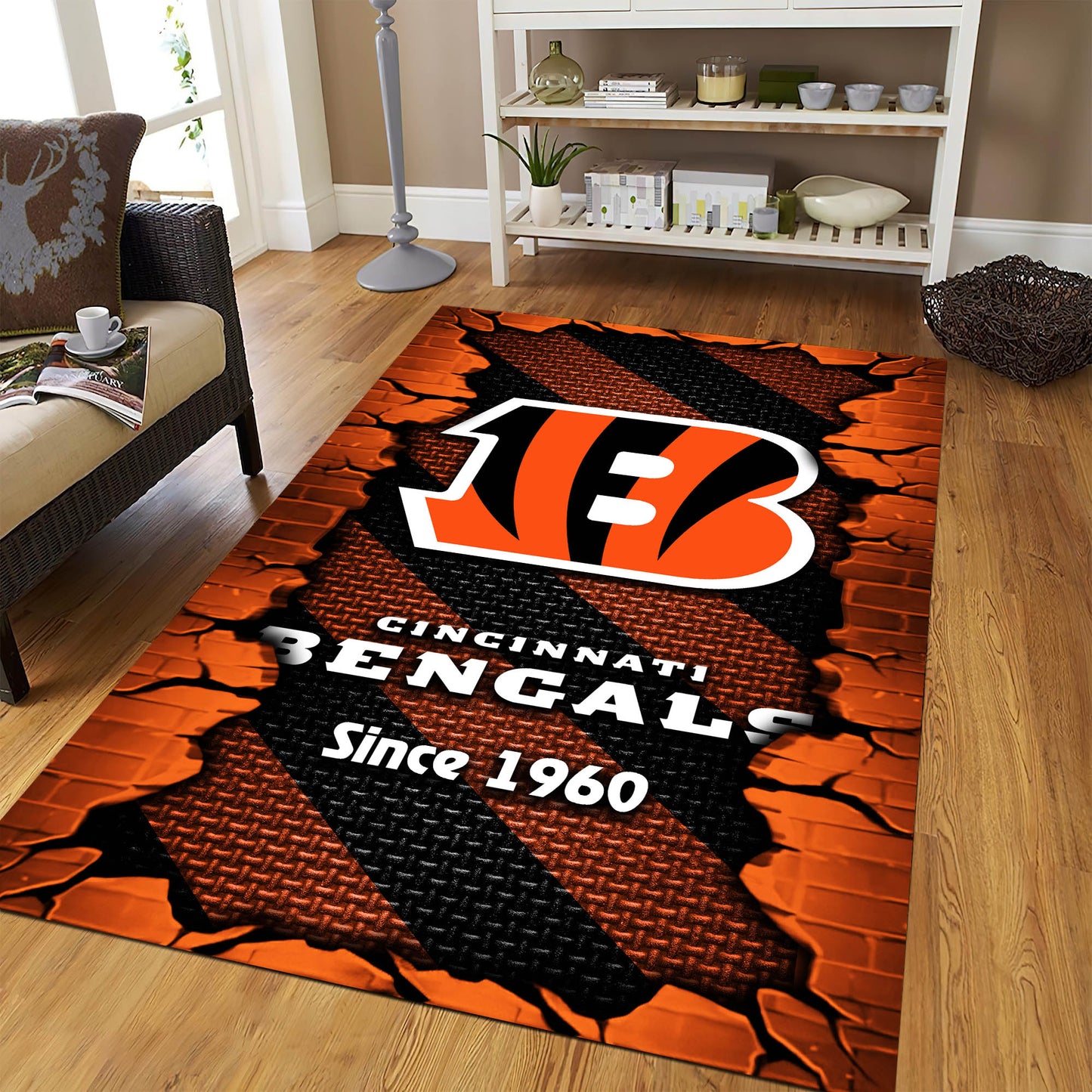 Cincinnati Bengals Rectangle Rug BGRERUG128
