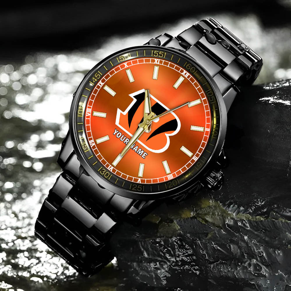 Cincinnati Bengals Black Fashion Watch Gifts For Sport Fans AZWATCH037