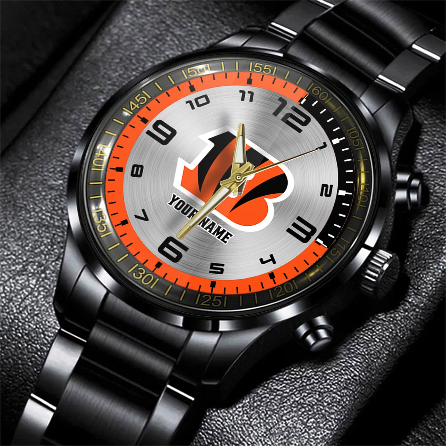 Cincinnati Bengals Black Fashion Watch Gifts For Sport Fans AZWATCH007