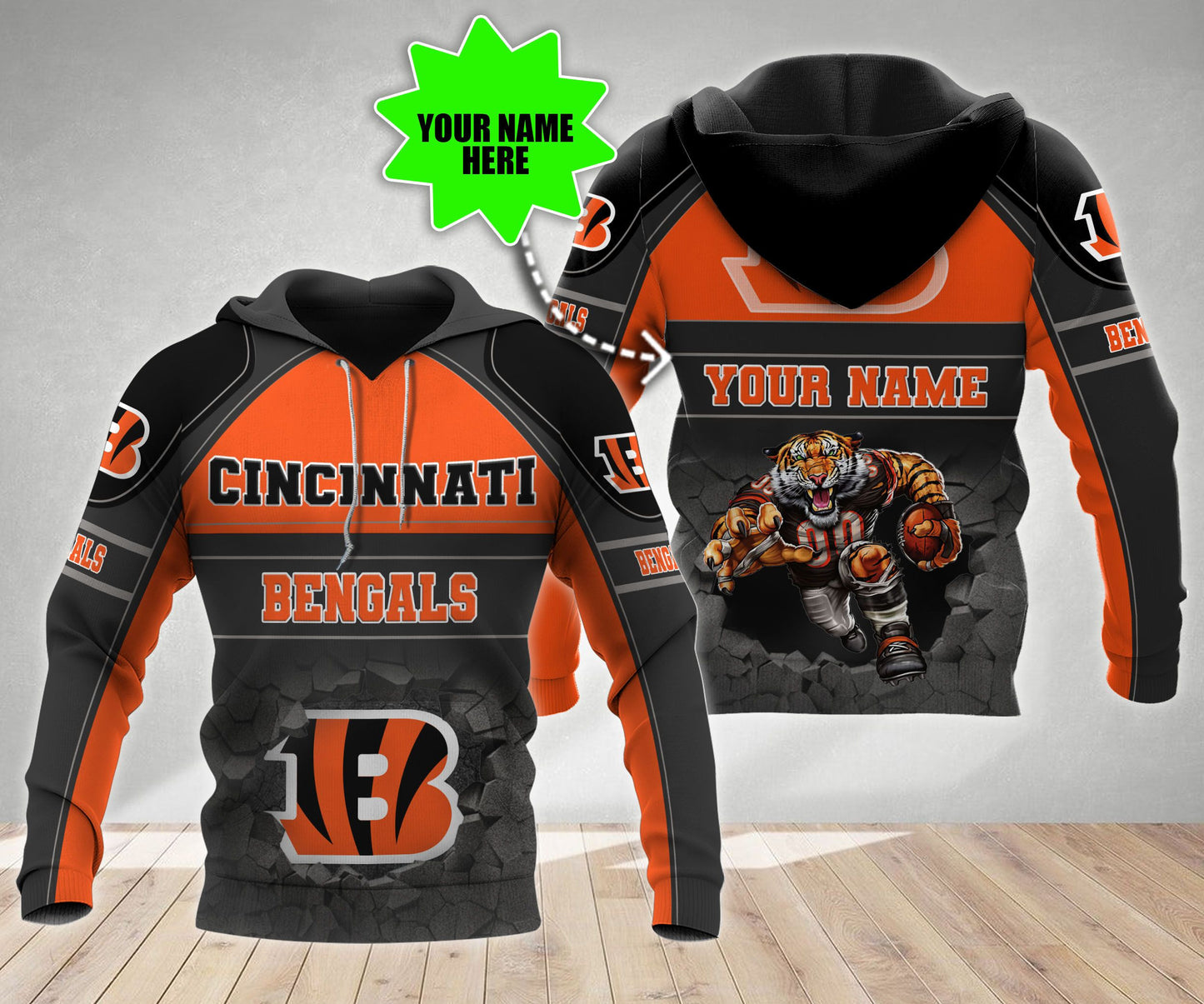 Cincinnati Bengals Personalized All Over Printed 572