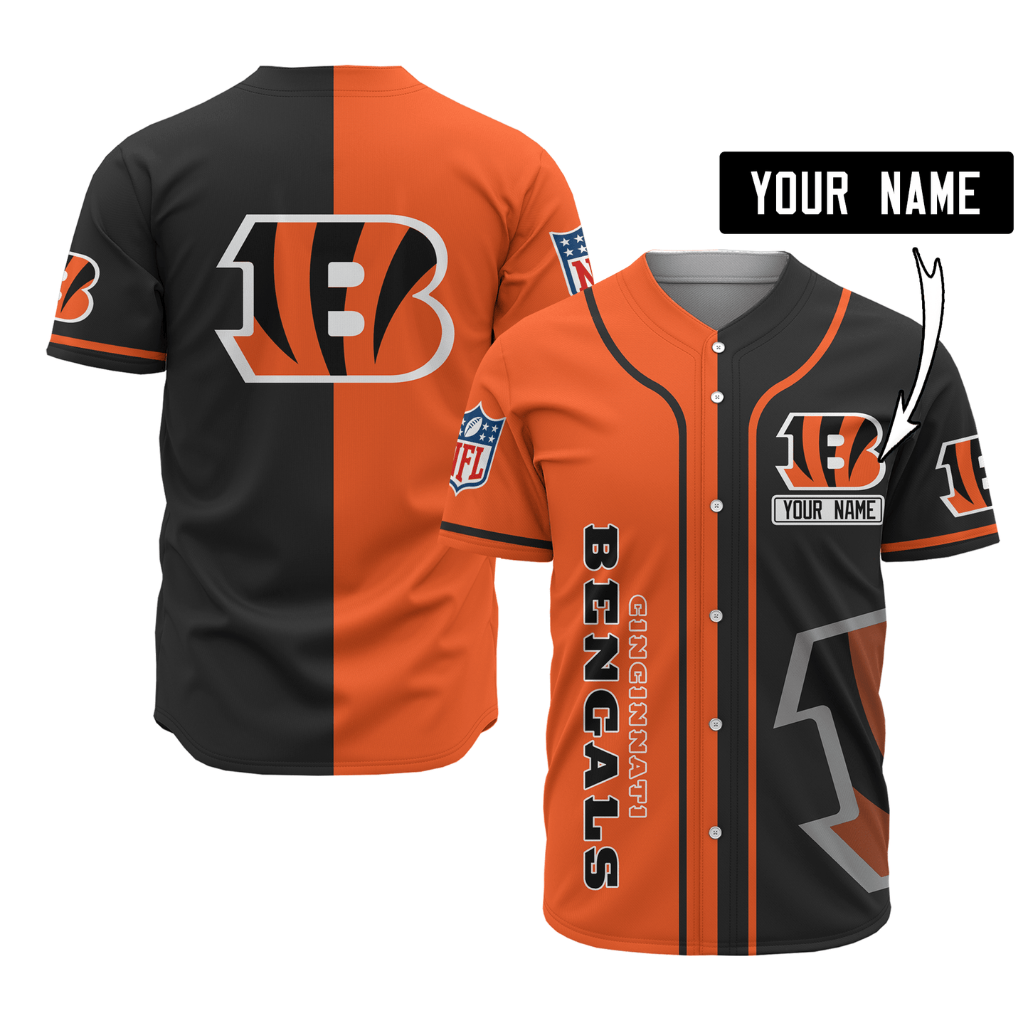 Cincinnati Bengals Personalized Baseball Jersey 514