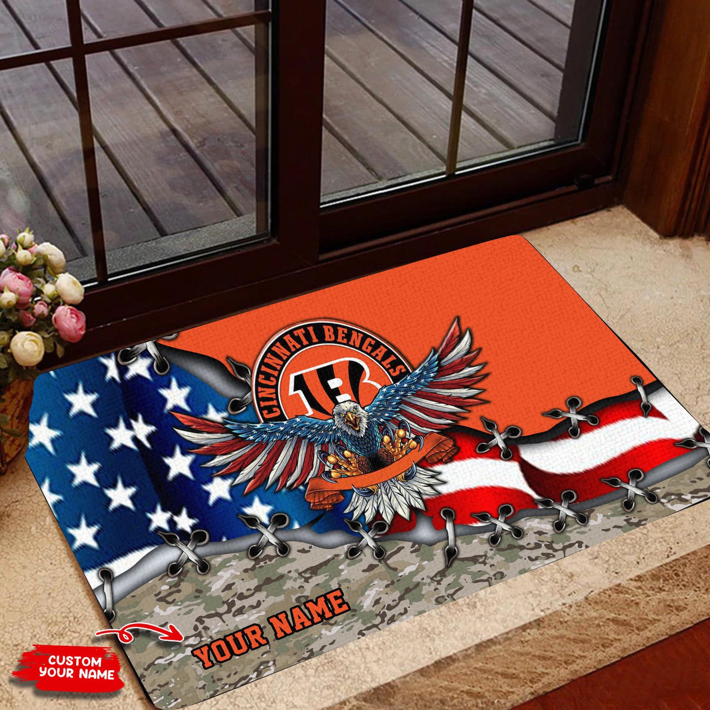 Cincinnati Bengals Personalized Doormat BG108
