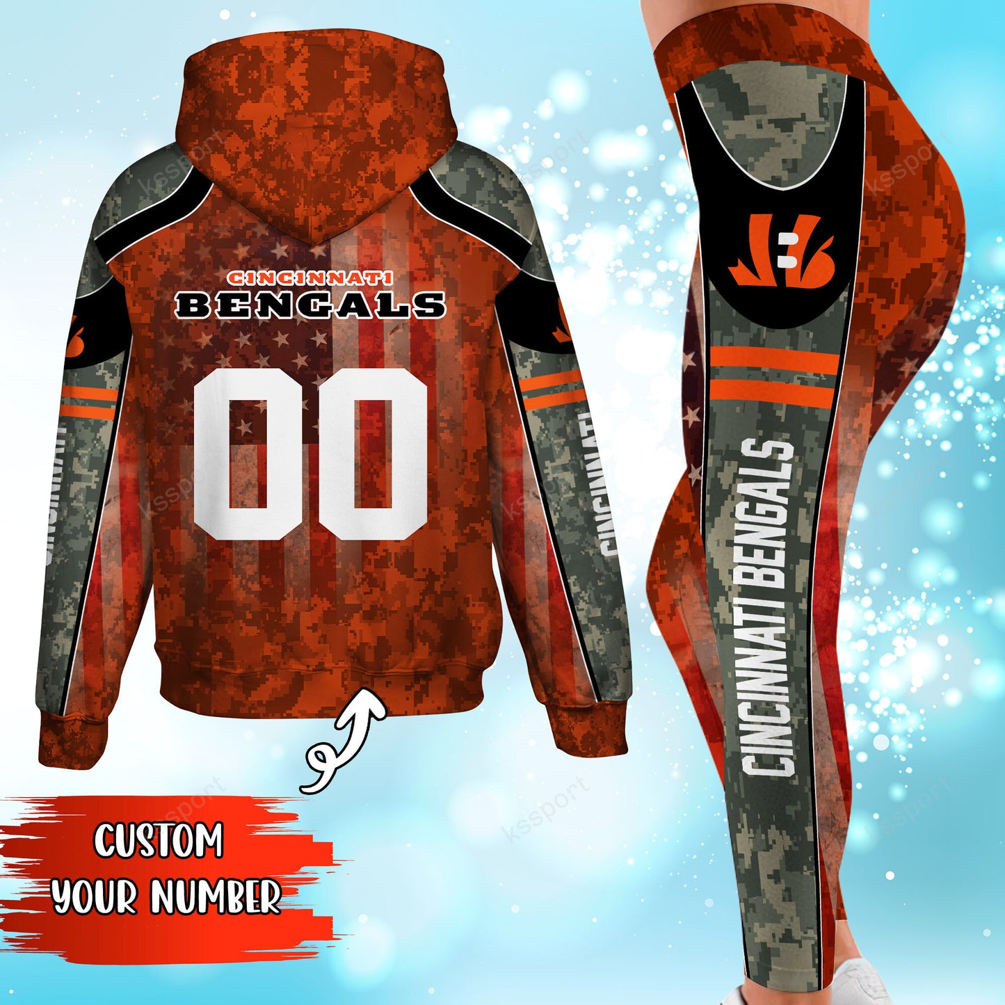 Cincinnati Bengals Personalized Leggings And Hoodie BG69