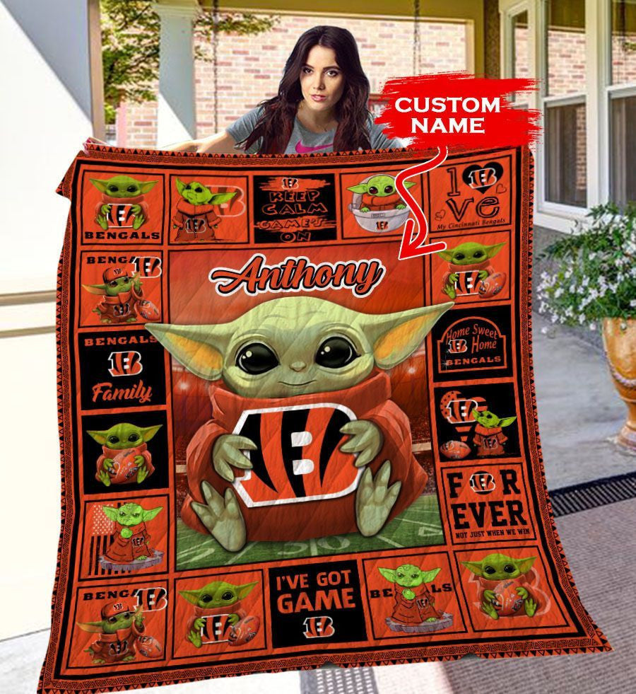Cincinnati Bengals Personalized Premium Quilt BG10