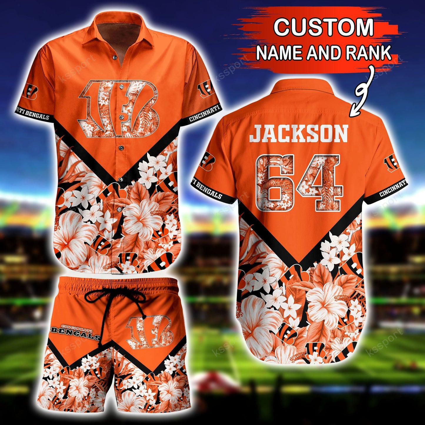Cincinnati Bengals Personalized Shirt and Shorts BG275