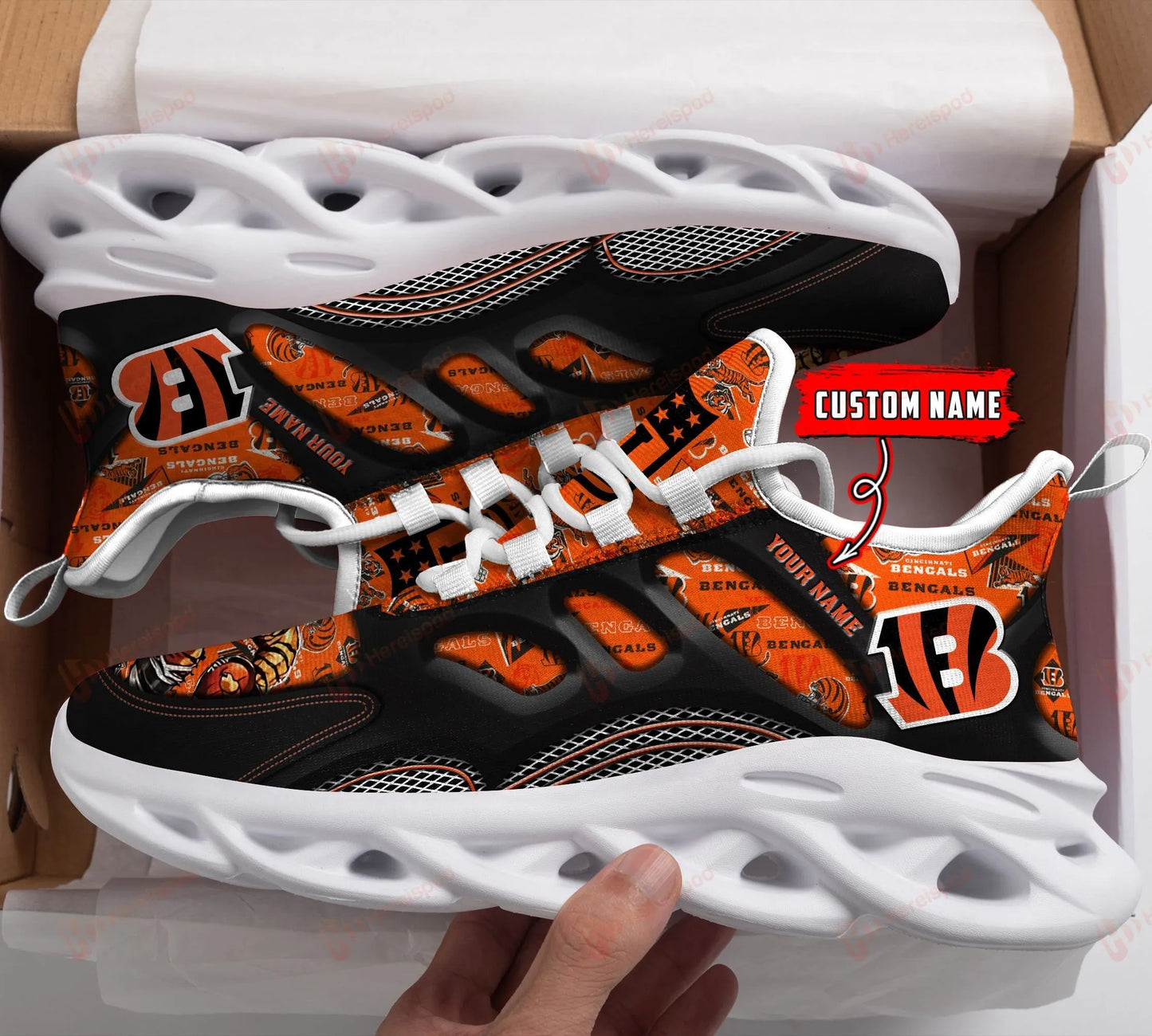 Cincinnati Bengals Personalized Yezy Running Sneakers 196