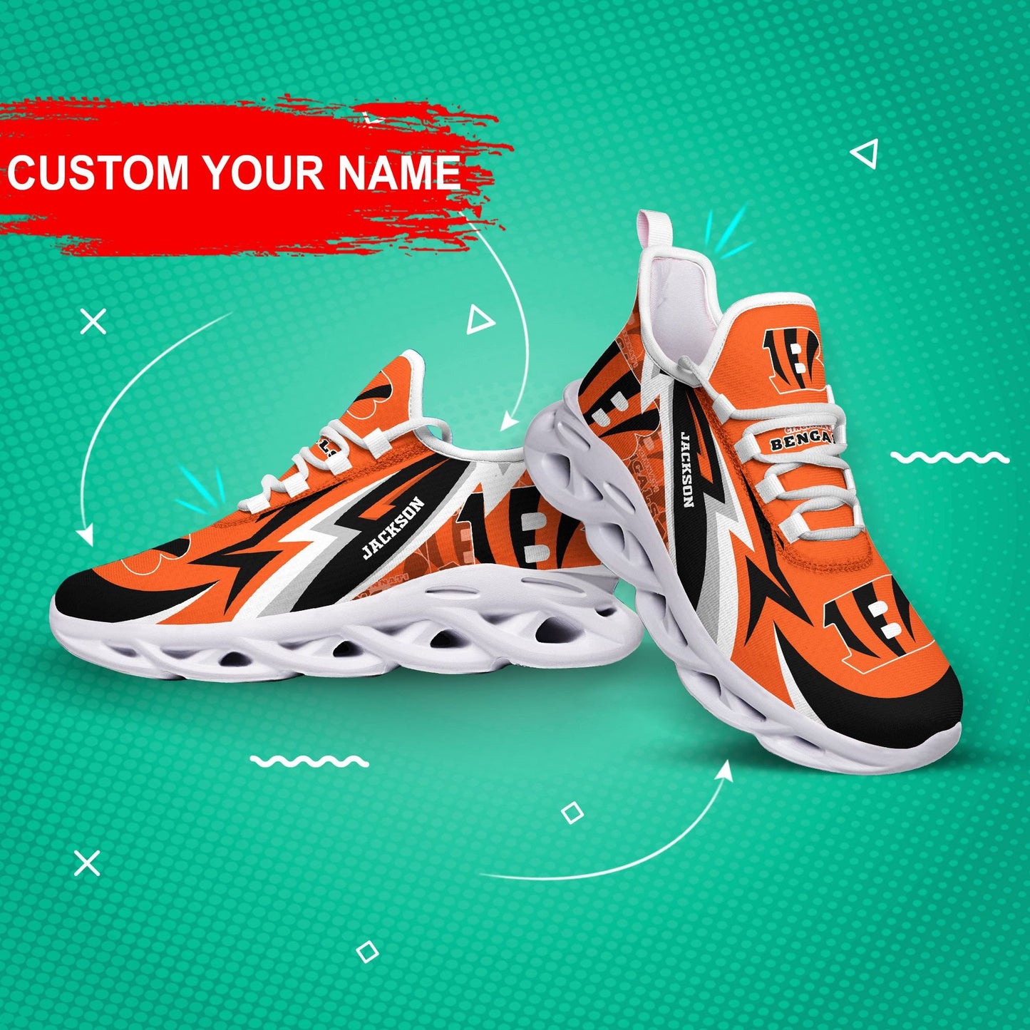 Cincinnati Bengals Personalized Yezy Running Sneakers 394