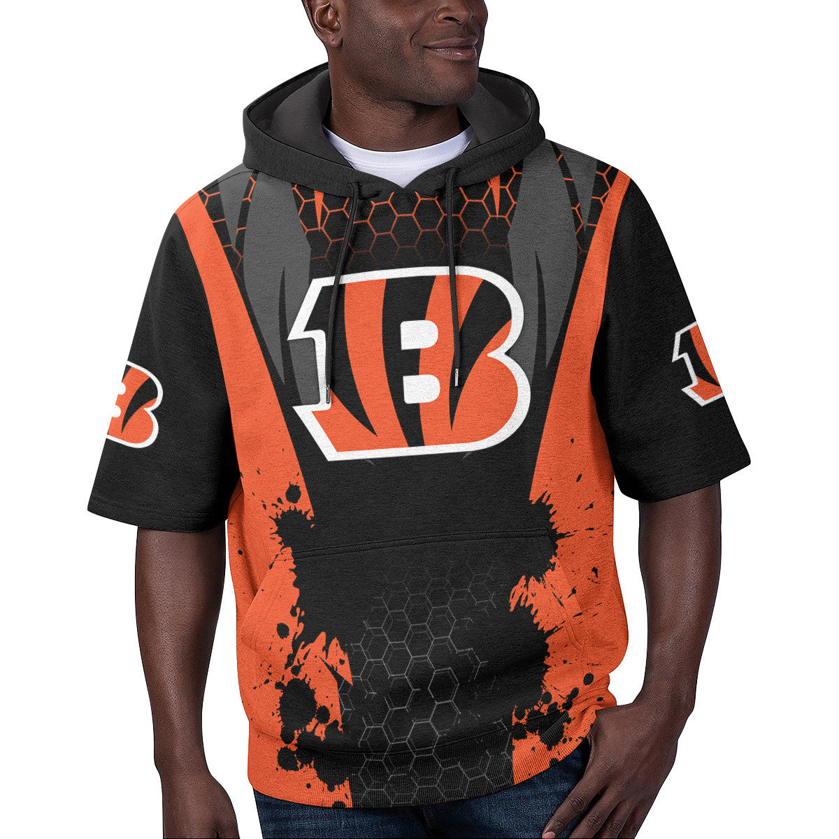 Cincinnati Bengals Short Sleeve Hoodie BG02