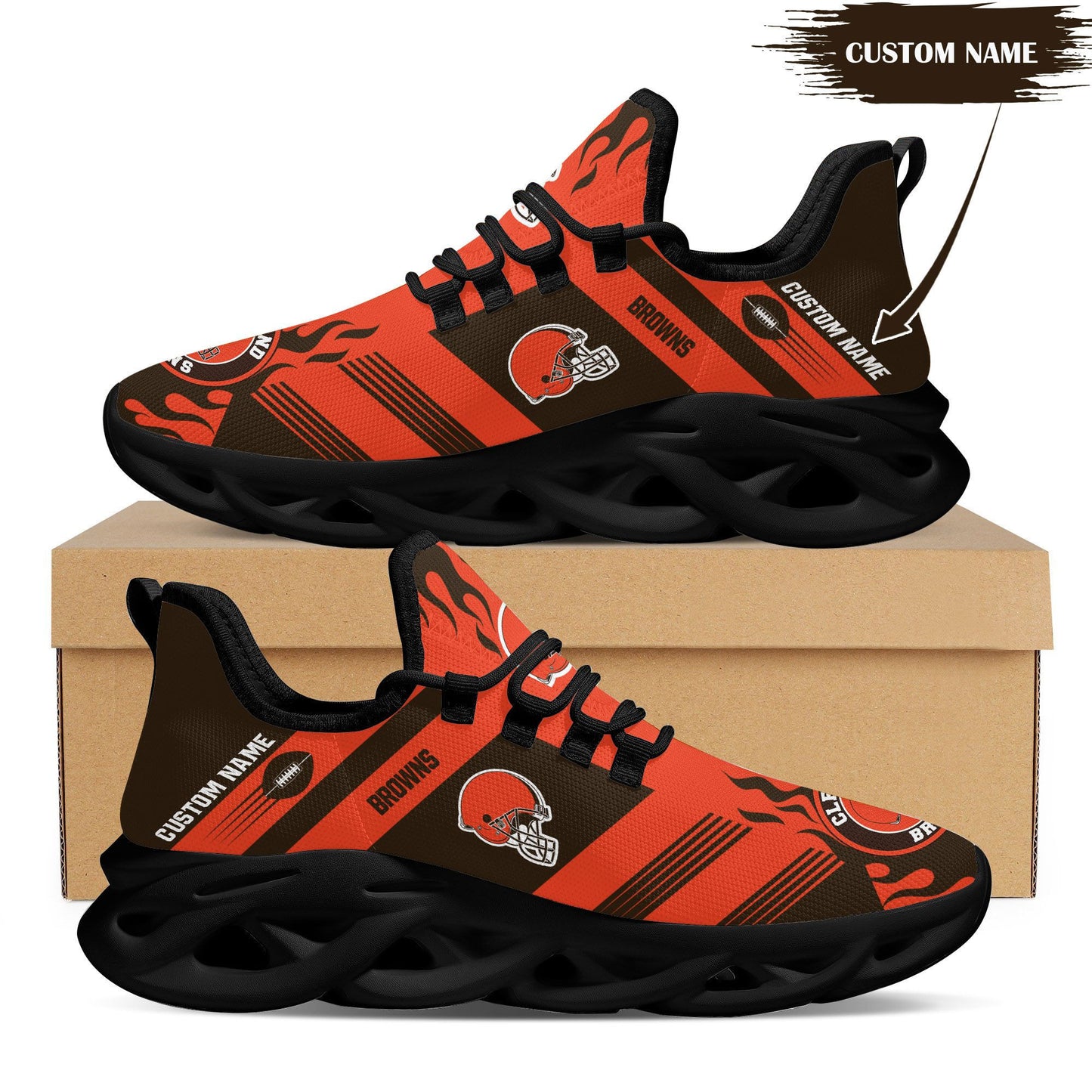 Cleveland Browns Personalized Yezy Running Sneakers BB598