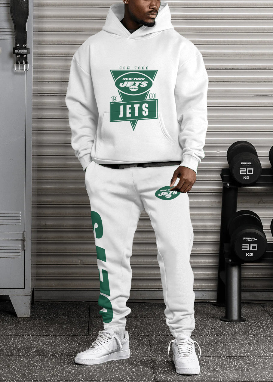 New York Jets Combo Pullover Hoodie And Sweatpants AZBTPHSP000332