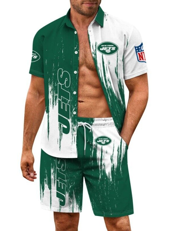 New York Jets Combo Hawaiian Shirt and Shorts AZBTHWSS000192