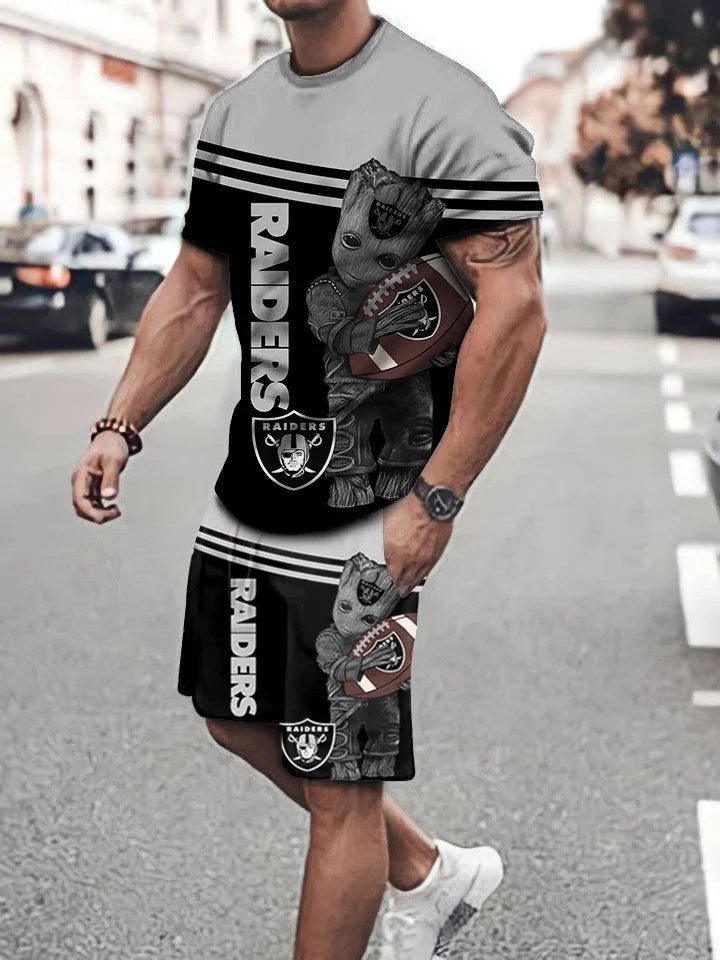 Las Vegas Raiders T-shirt and Shorts AZTS176
