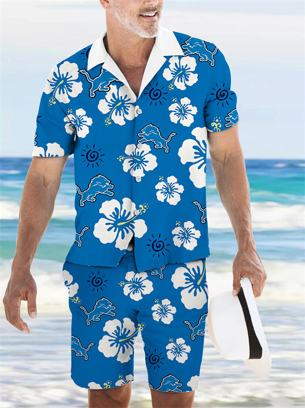 Detroit Lions Combo Hawaiian Shirt and Shorts AZBTHWSS000242