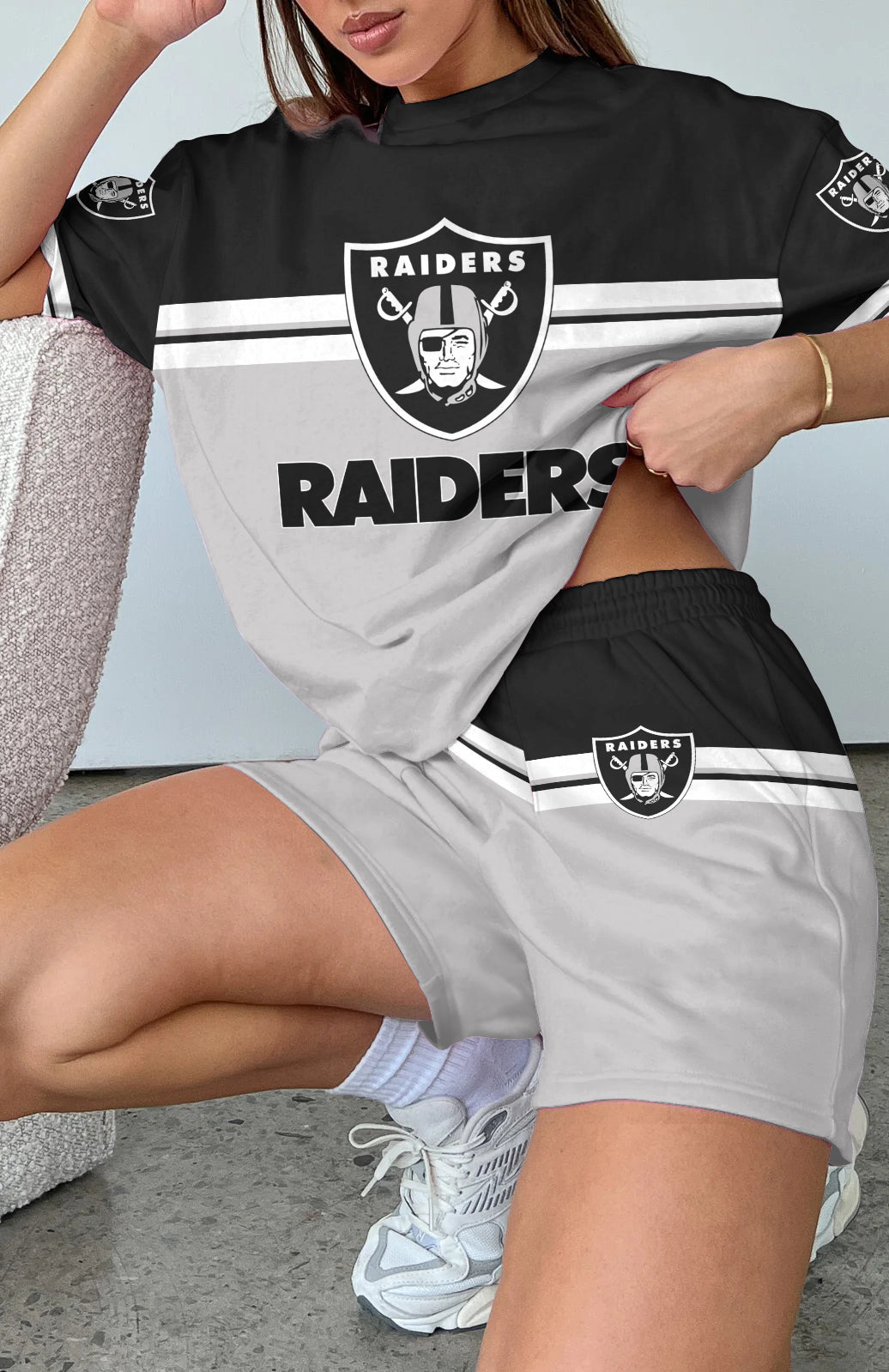 Las Vegas Raiders Limited Edition Top And Shorts Two-Piece Suits