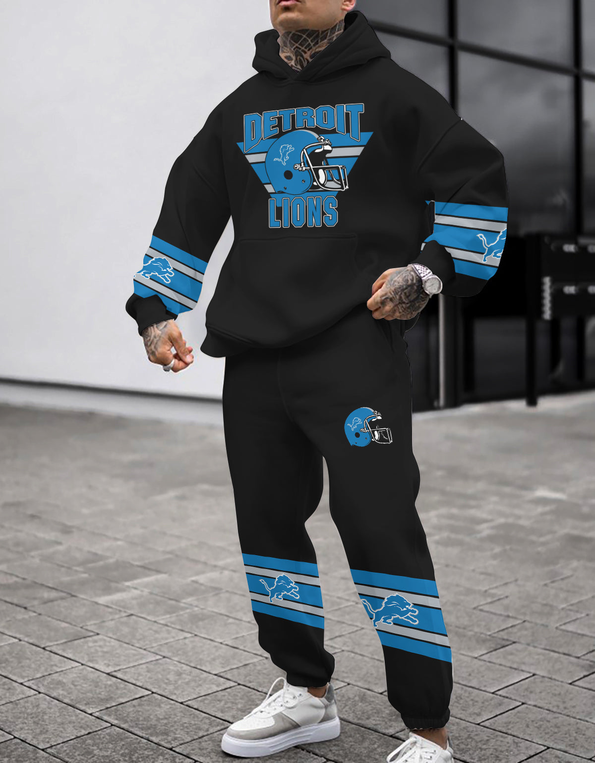 Detroit Lions Combo Pullover Hoodie And Sweatpants AZBTPHSP000236