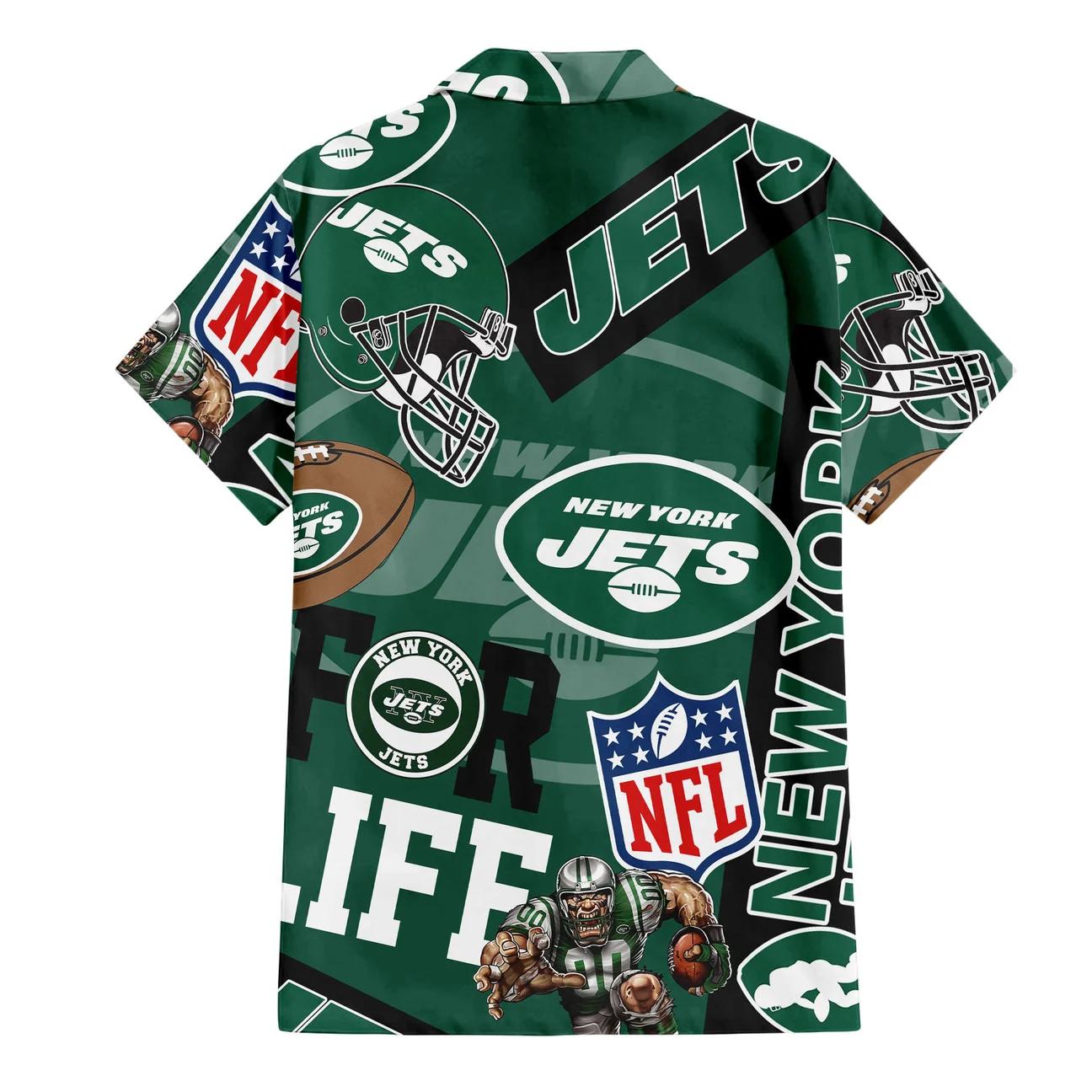 New York Jets Custom Limited Edition For Life Hawaiian Shirt and Shorts AZHAHWSS000248