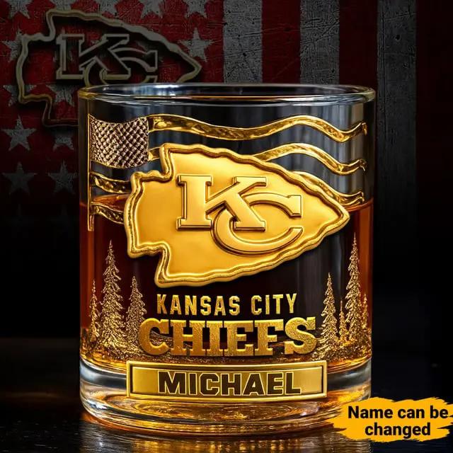 Kansas City Chiefs Golden Logo Whiskey Glass SP21