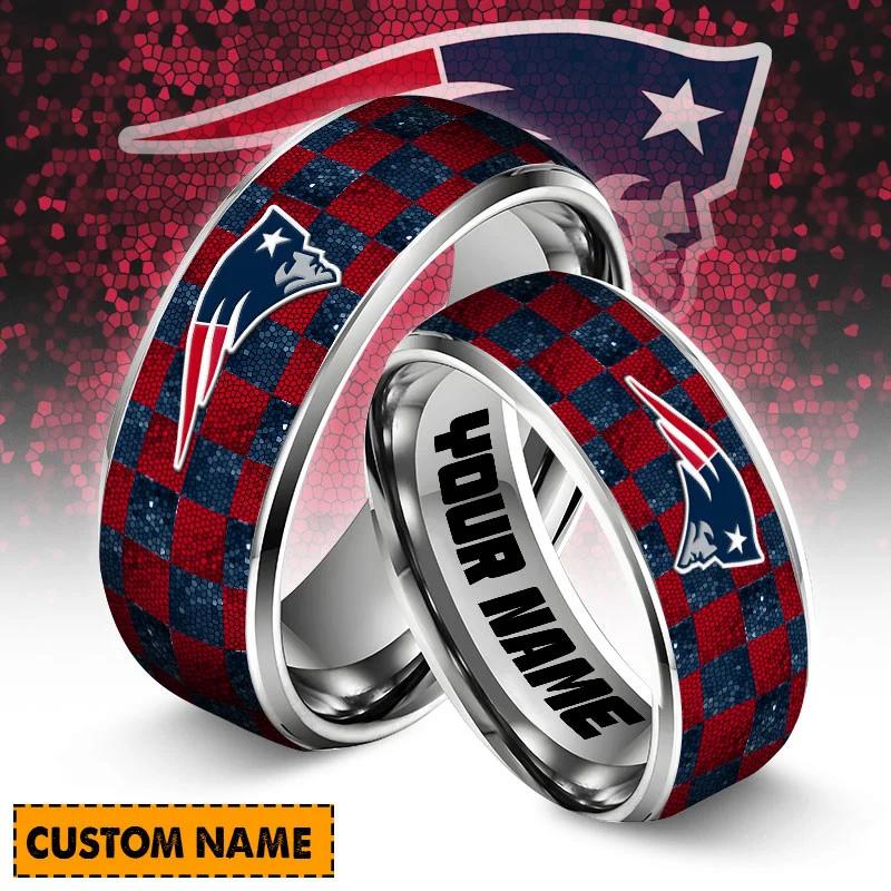 New England Patriots Special Stainless Ring Custom Name AZBTSR000009
