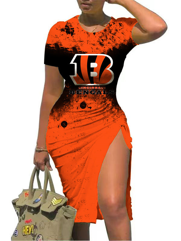 Cincinnati Bengals Slit Bodycon Dress AZBTSBD000111