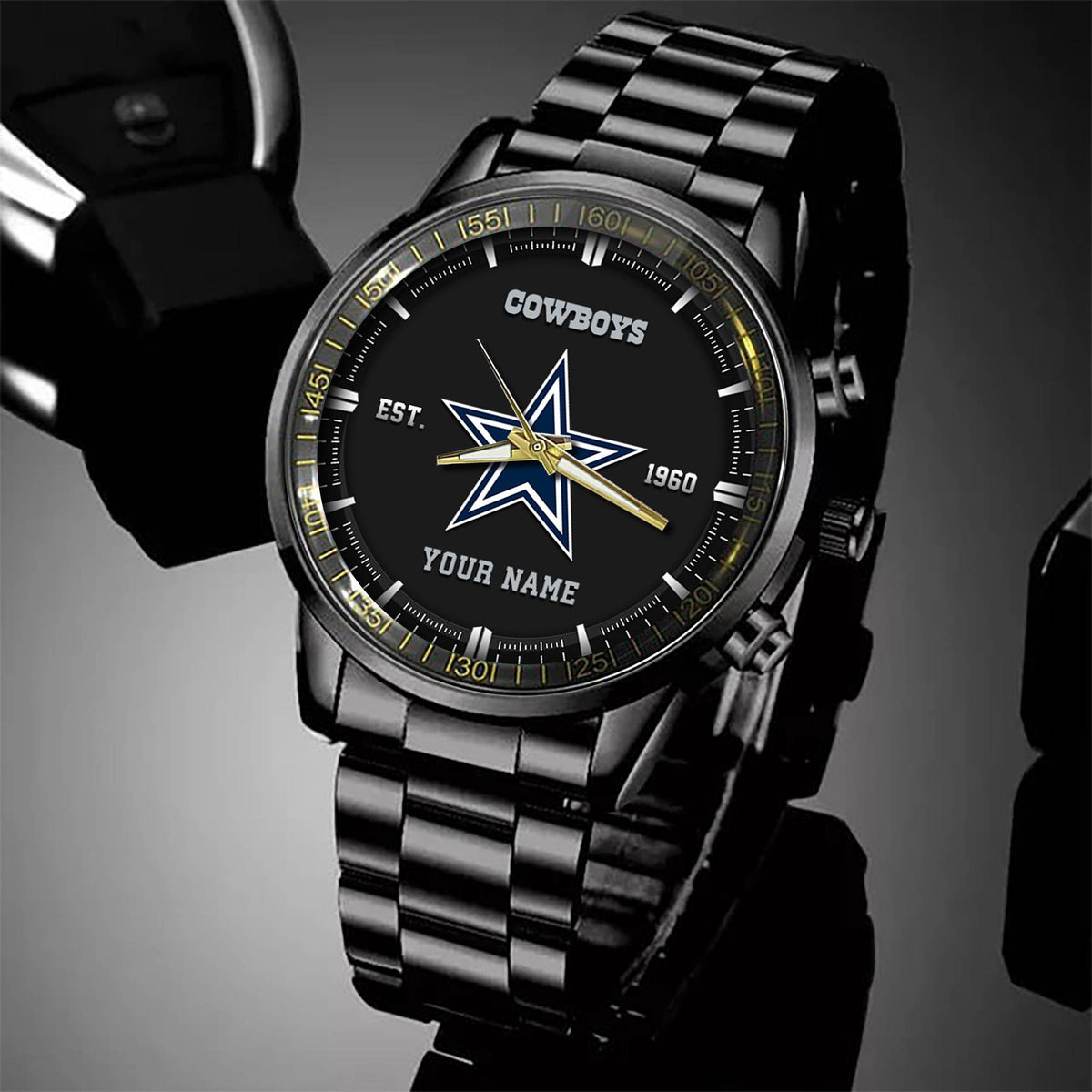Dallas Cowboys Black Fashion Watch Gifts For Sport Fans AZWATCH063