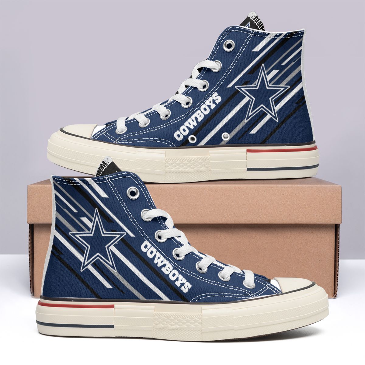Dallas Cowboys New High Top Canvas Shoes 05