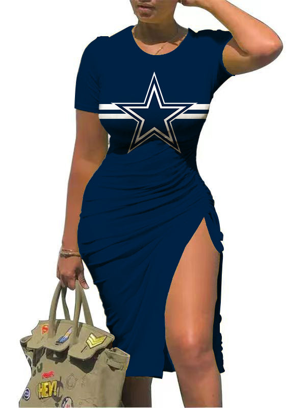 Dallas Cowboys Slit Bodycon Dress AZBTSBD000083