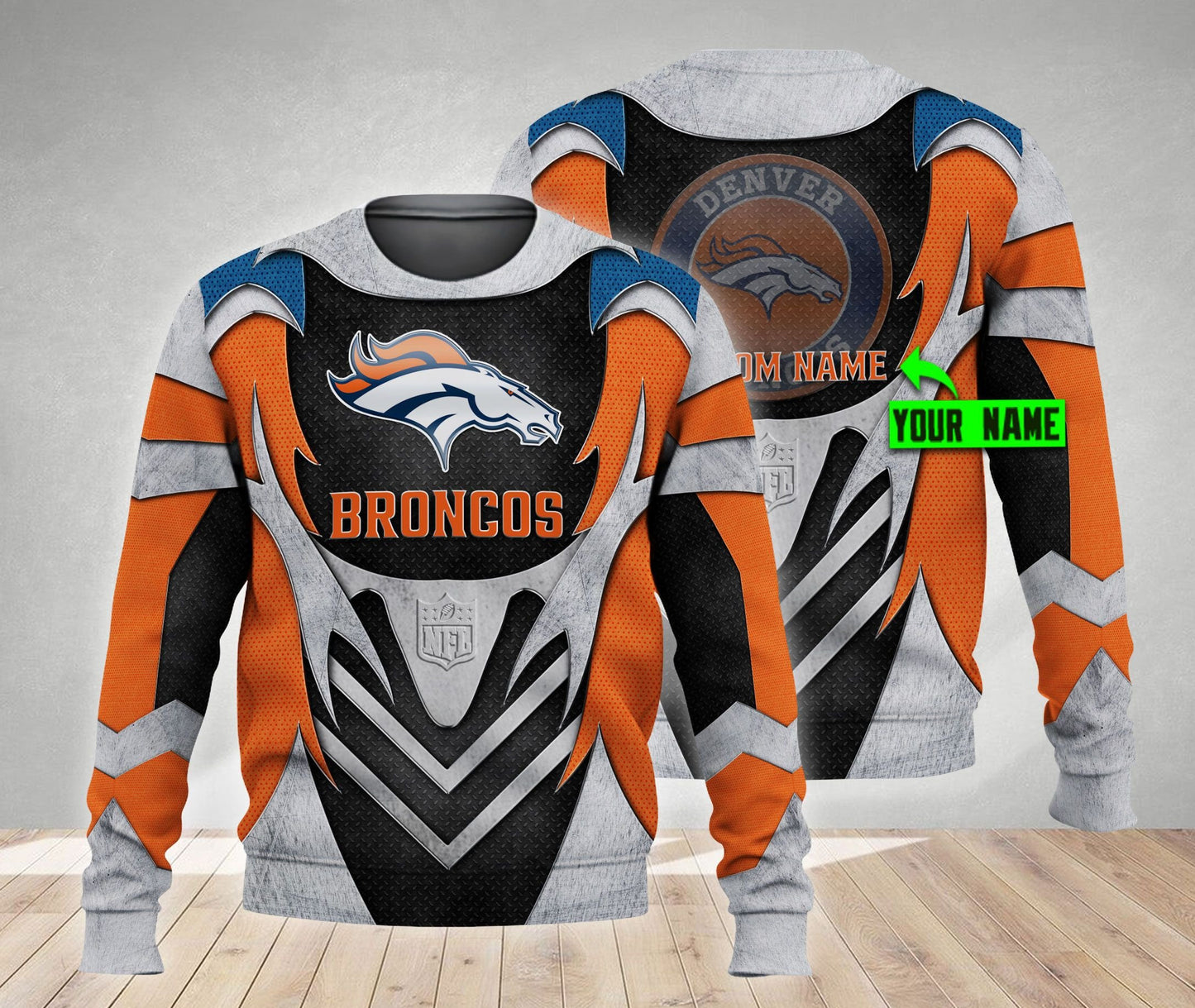 Denver Broncos Personalized All Over Printed 458