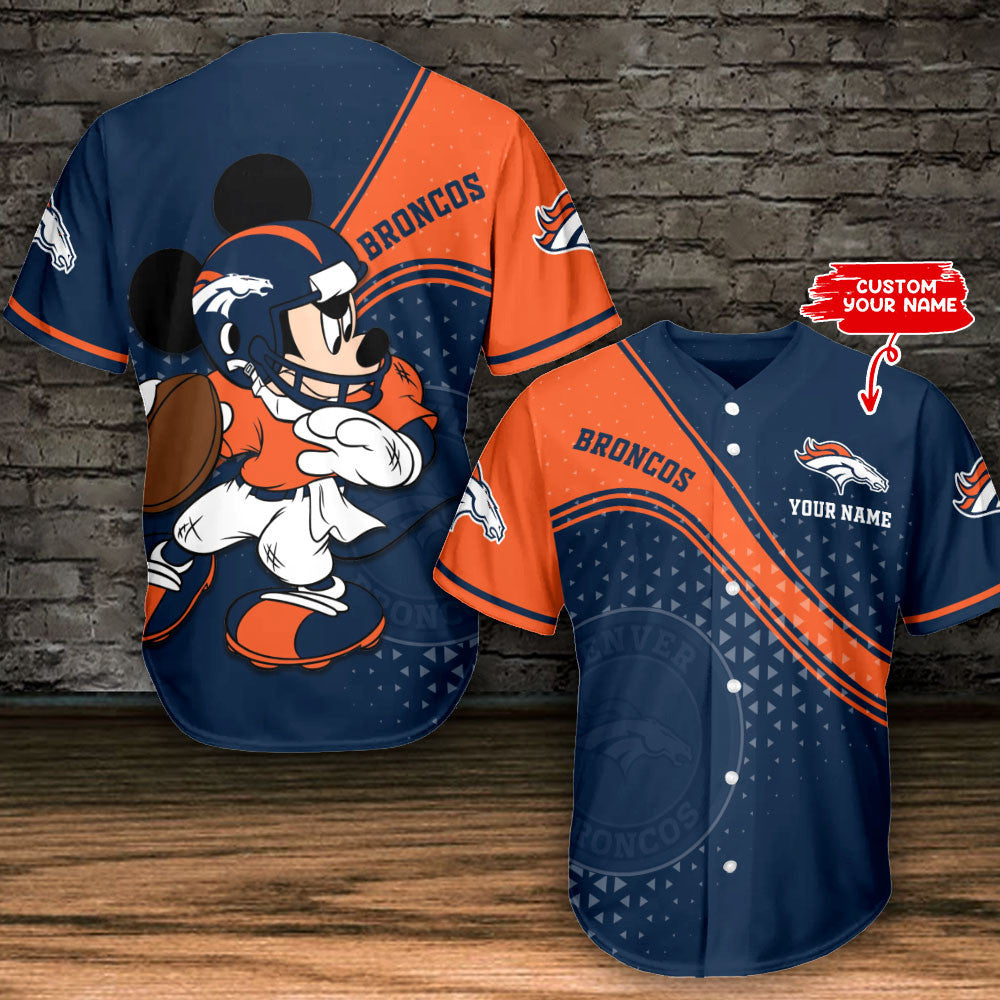 Denver Broncos Personalized Baseball Jersey BG344