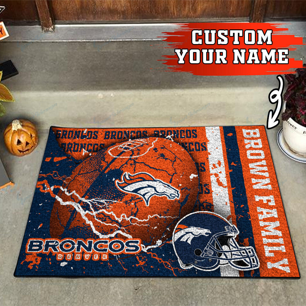 Denver Broncos Personalized Doormat BG10