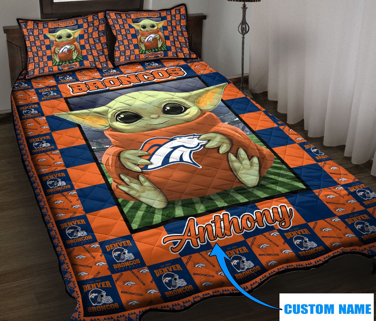 Denver Broncos Personalized Quilt Set BG41