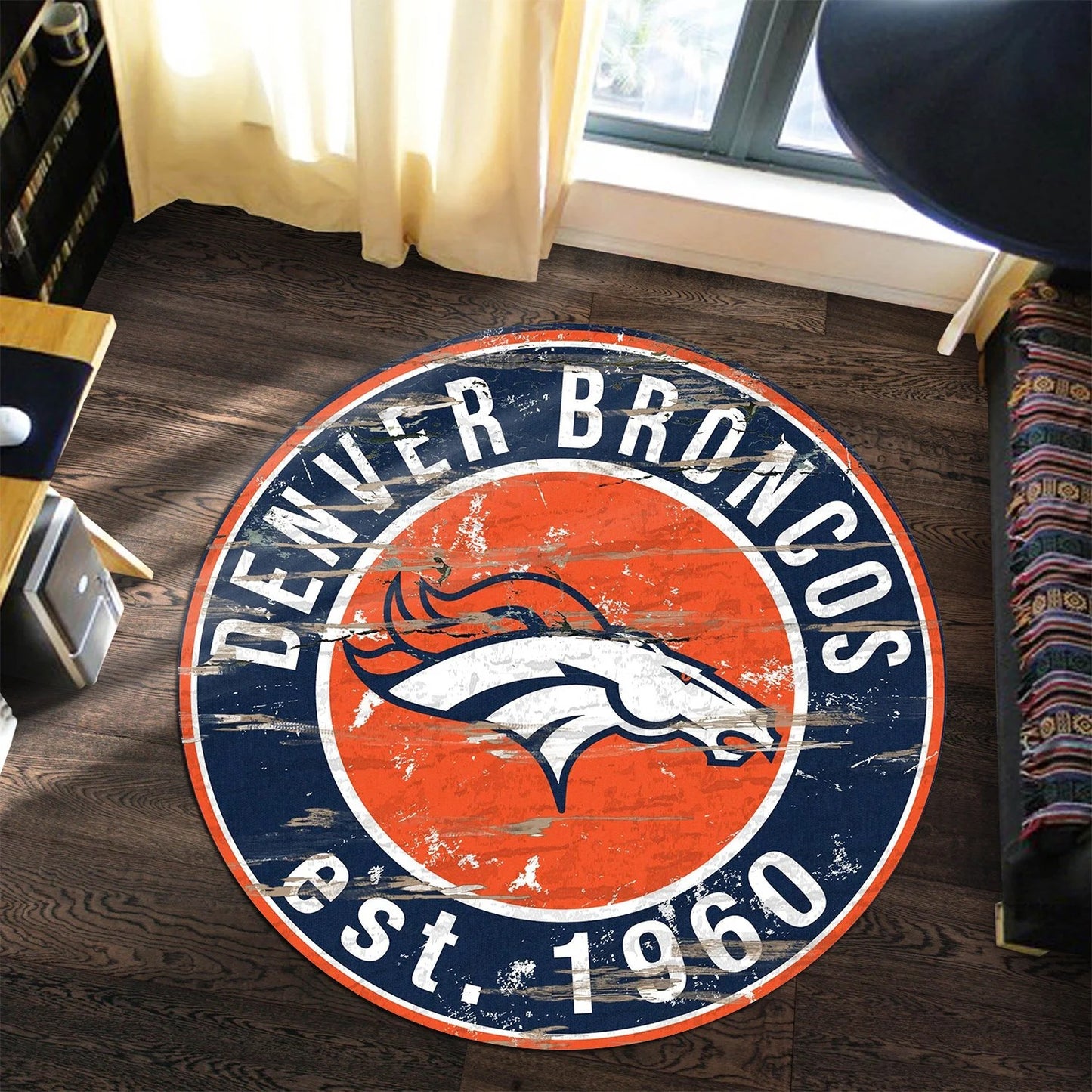 Denver Broncos Round Rug 177