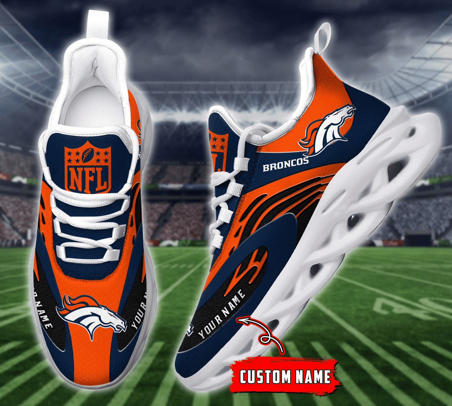 Denver Broncos Yezy Running Sneakers 892