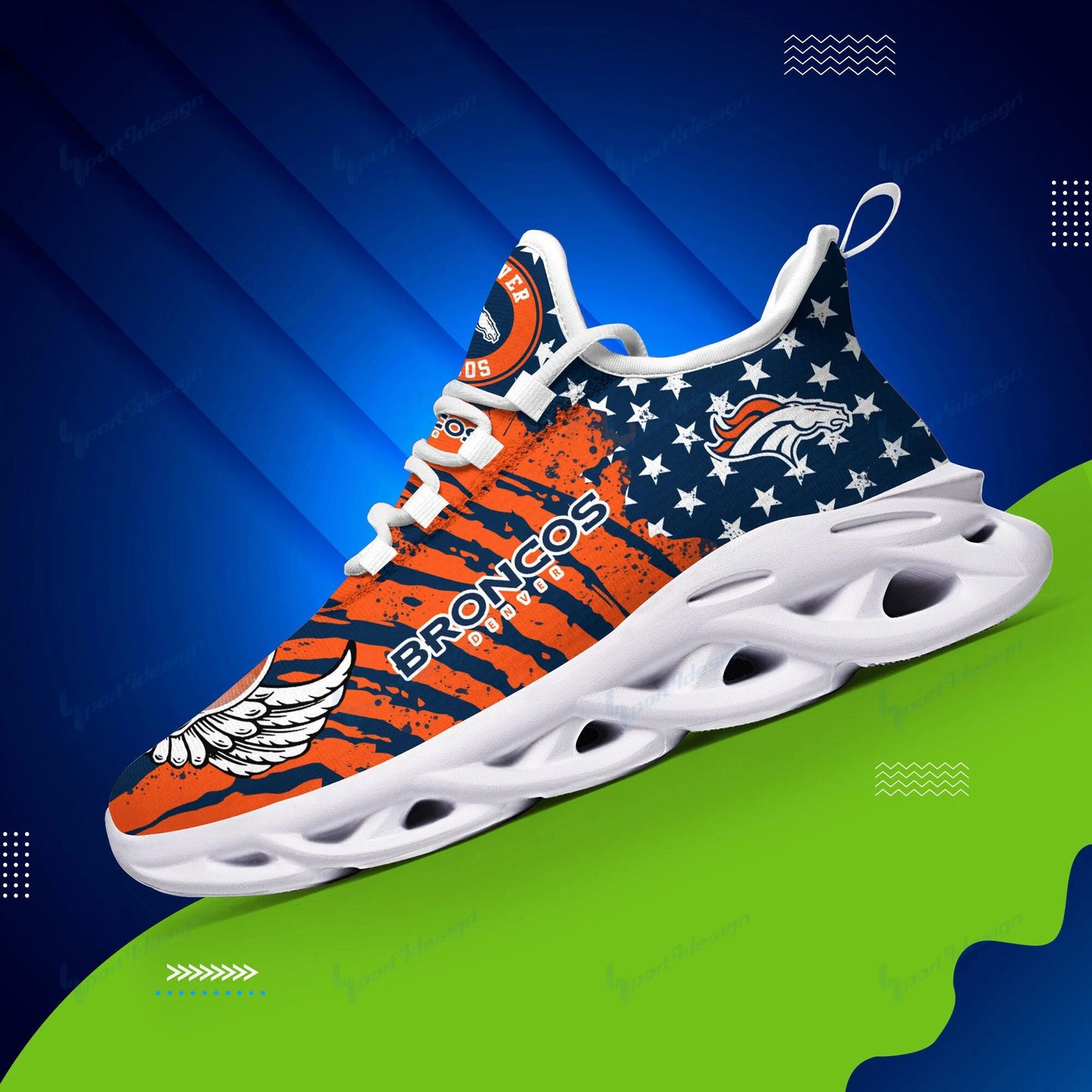 Denver Broncos Yezy Running Sneakers BB777