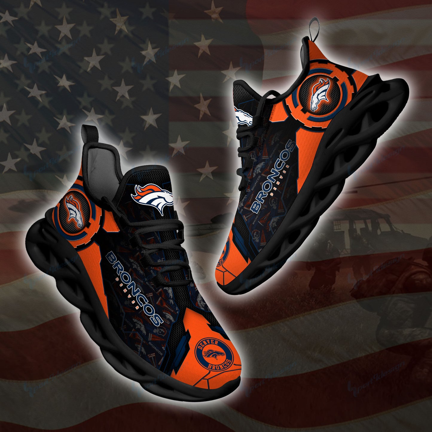 Denver Broncos Yezy Running Sneakers SPD14
