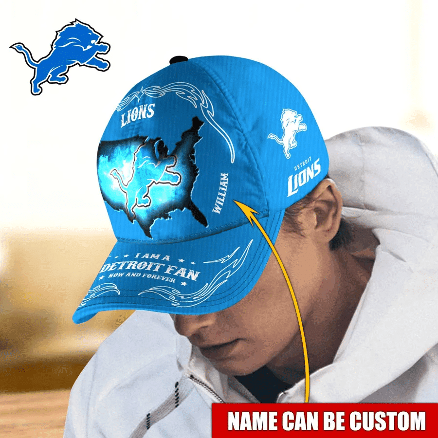 Detroit Lions Baseball Caps Custom Name
