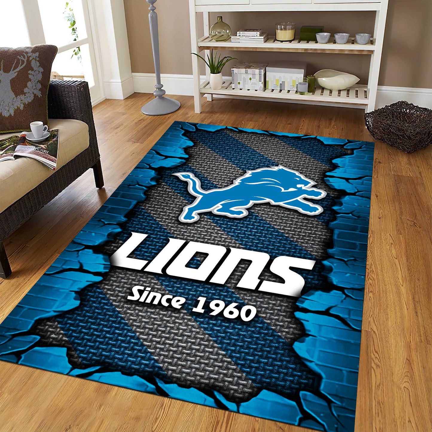 Detroit Lions Rectangle Rug BGRERUG132