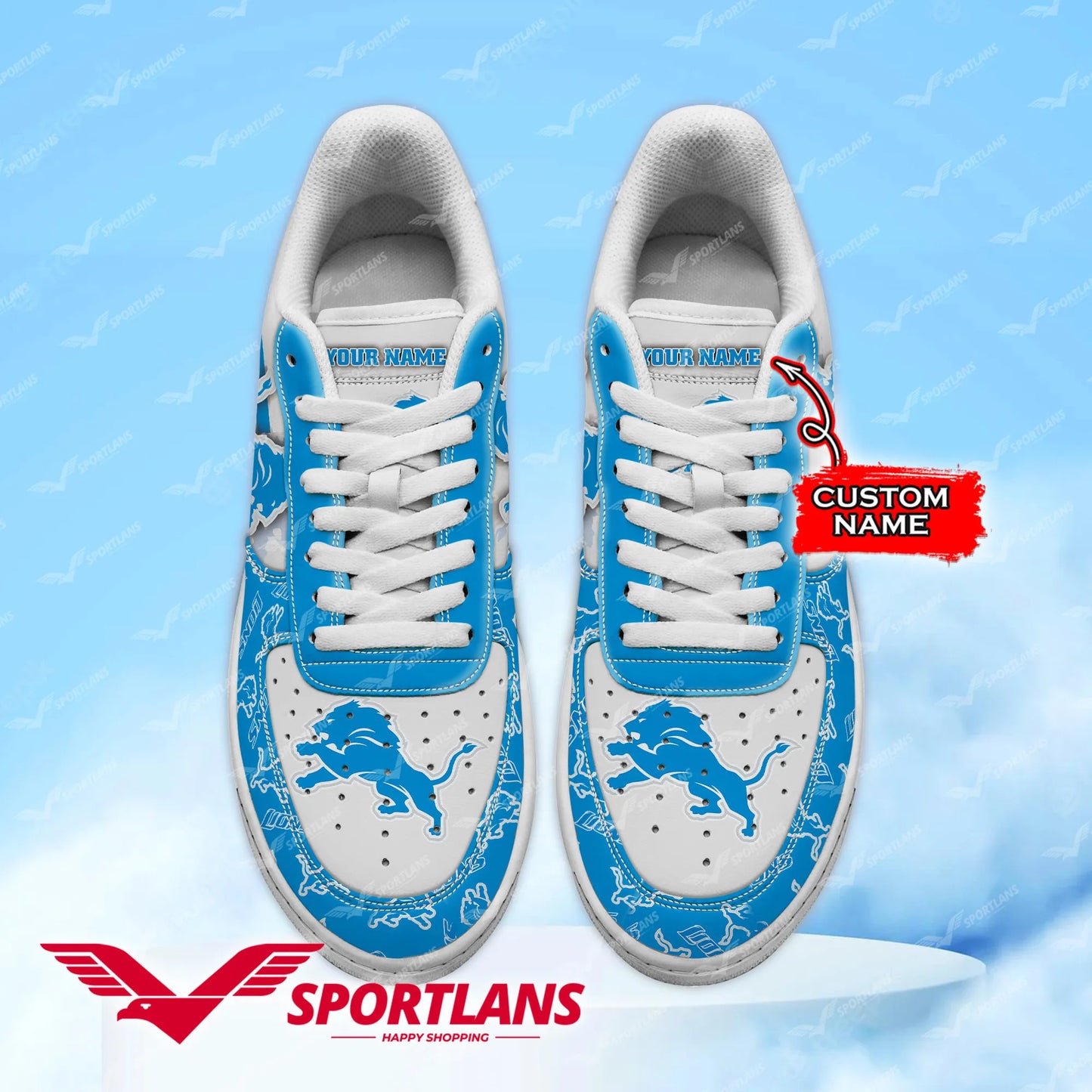 Detroit Lions NFL Personalized Air Force 1 Shoes