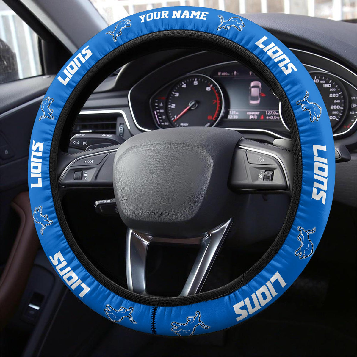 Detroit Lions Personalized 3D Steering Wheel Cover 74