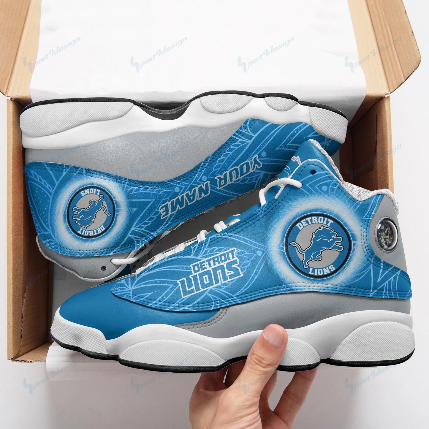 Detroit Lions Personalized AJD13 Sneakers BG119