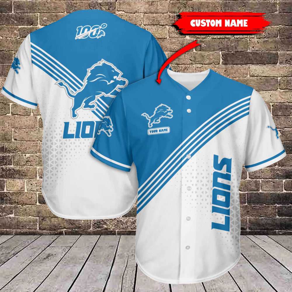 Detroit Lions Personalized Baseball Jersey BG621