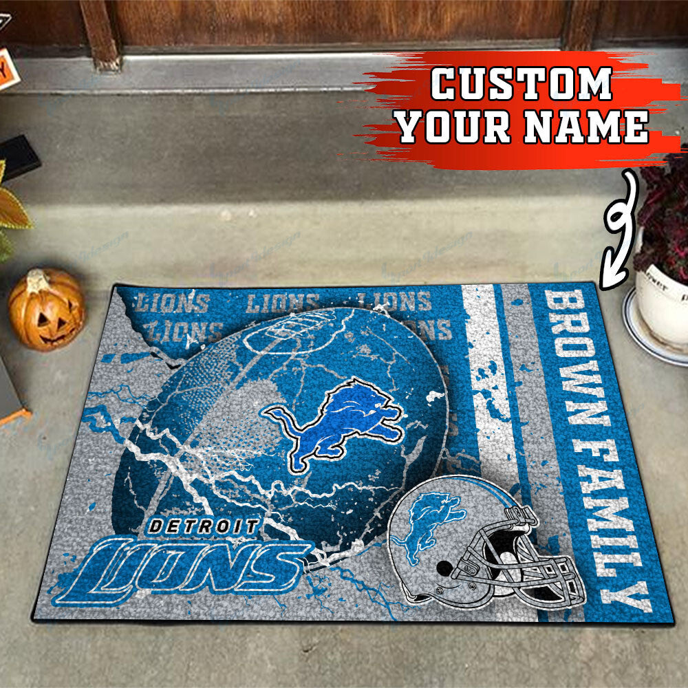 Detroit Lions Personalized Doormat BG11