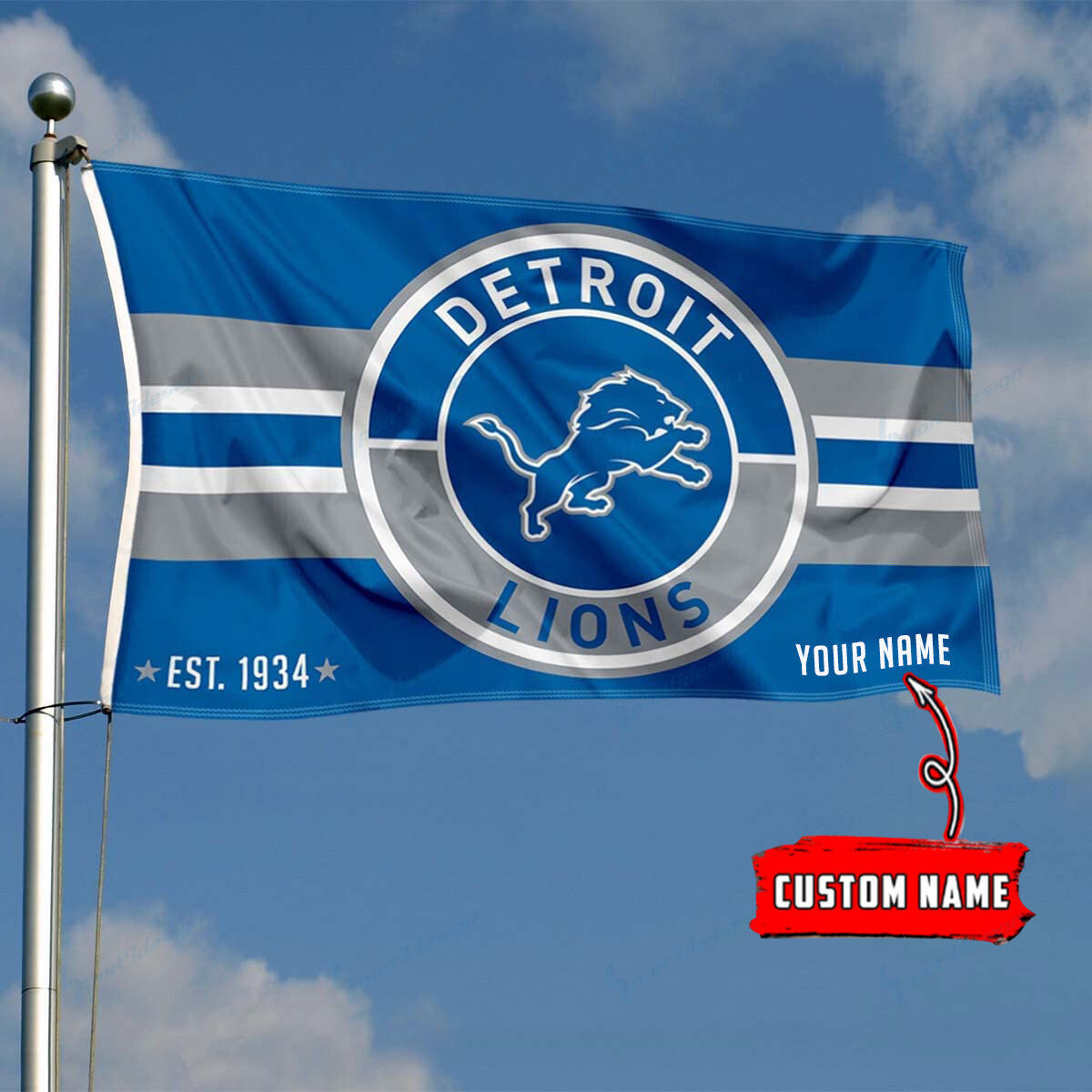 Detroit Lions Personalized Flag 177